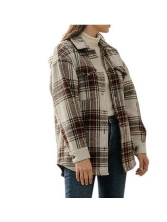 7 For All Mankind Jackets & Blazers - 7 For All Mankind Plaid Shacket Womens S Oversized Shirt Jacket Heavy